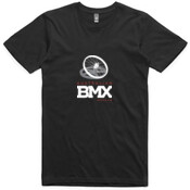 Mens Black Tee - with Red and White Adult Staple Tee (Best Quality)